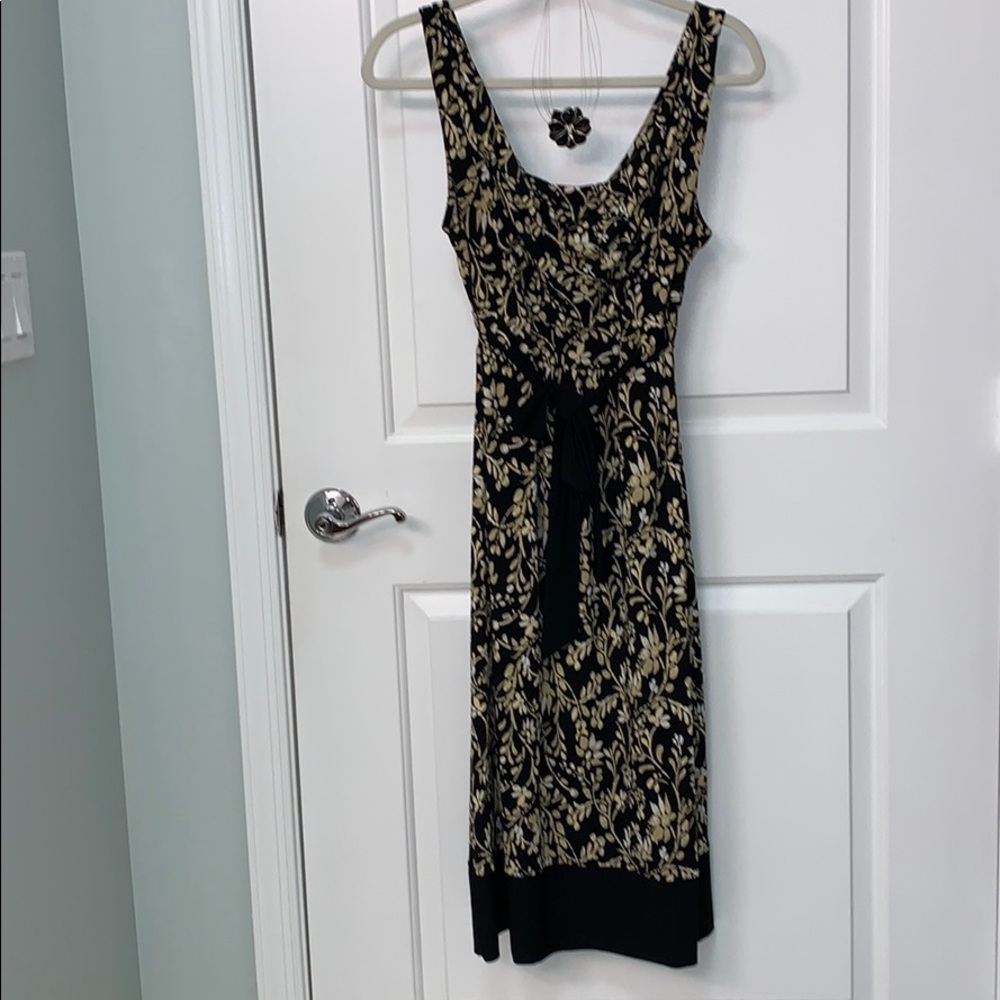 Merona Sleeveless Black, Tan, White Dress Medium